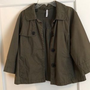 Old Navy Green 3/4 Sleeve Utility Jacket